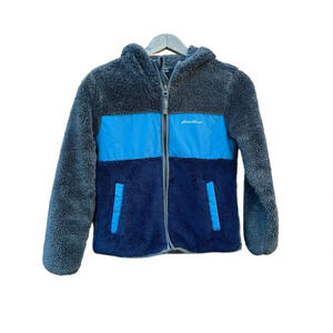 Eddie Bauer boys size small grey and blue fleece jacket